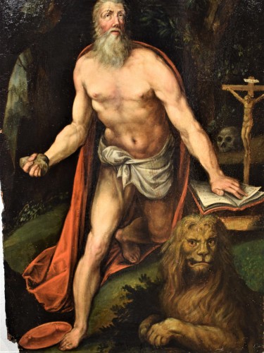 Saint Jérôme pénitent Giovanni de Vecchi (Sansepolcro1536-Rome1615) - Tableaux et dessins Style Renaissance